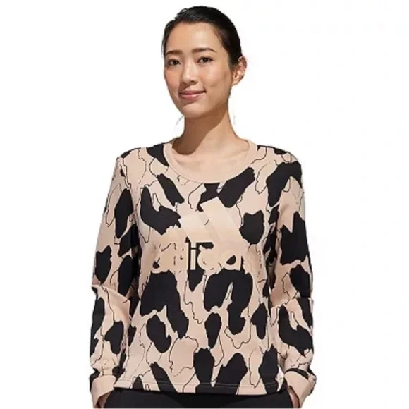 Adidas Black and Cream Patterned Tee - Picture 2 of 4